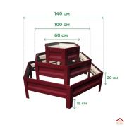 h-0,20м - Клумба (6-гранная) трехъярусная 0,3м-0,5м-0,7м RAL3005