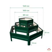 h-0,20м - Клумба (6-гранная) трехъярусная 0,3м-0,5м-0,7м RAL6005