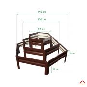 h-0,20м - Клумба (6-гранная) трехъярусная 0,3м-0,5м-0,7м RAL8017